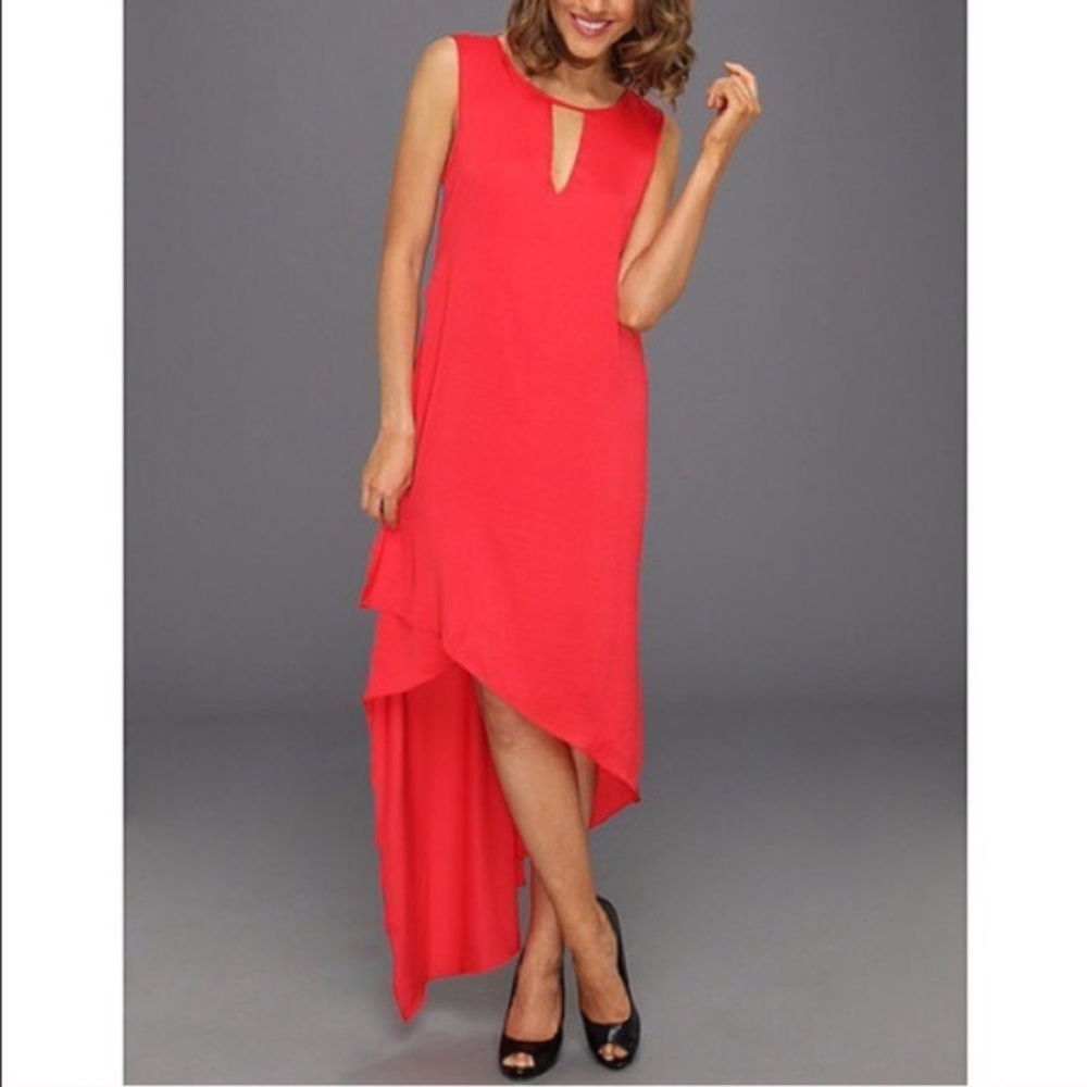 BCBGMaxAzria 💯% Silk Red Tiered Gown